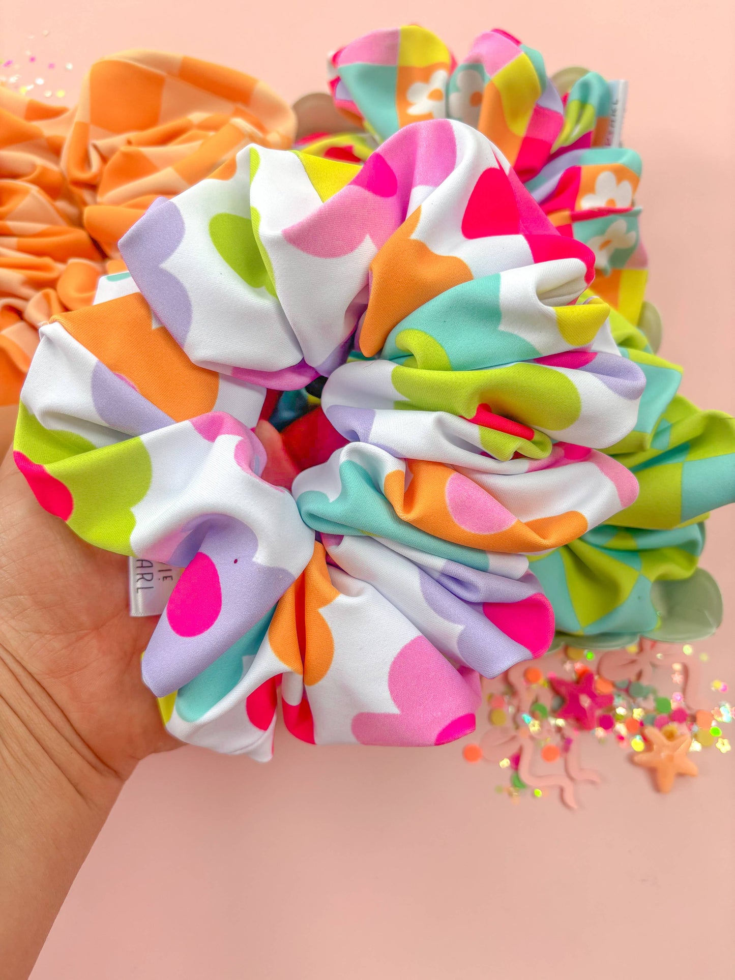 Swim Oversized Scrunchy: White leopard