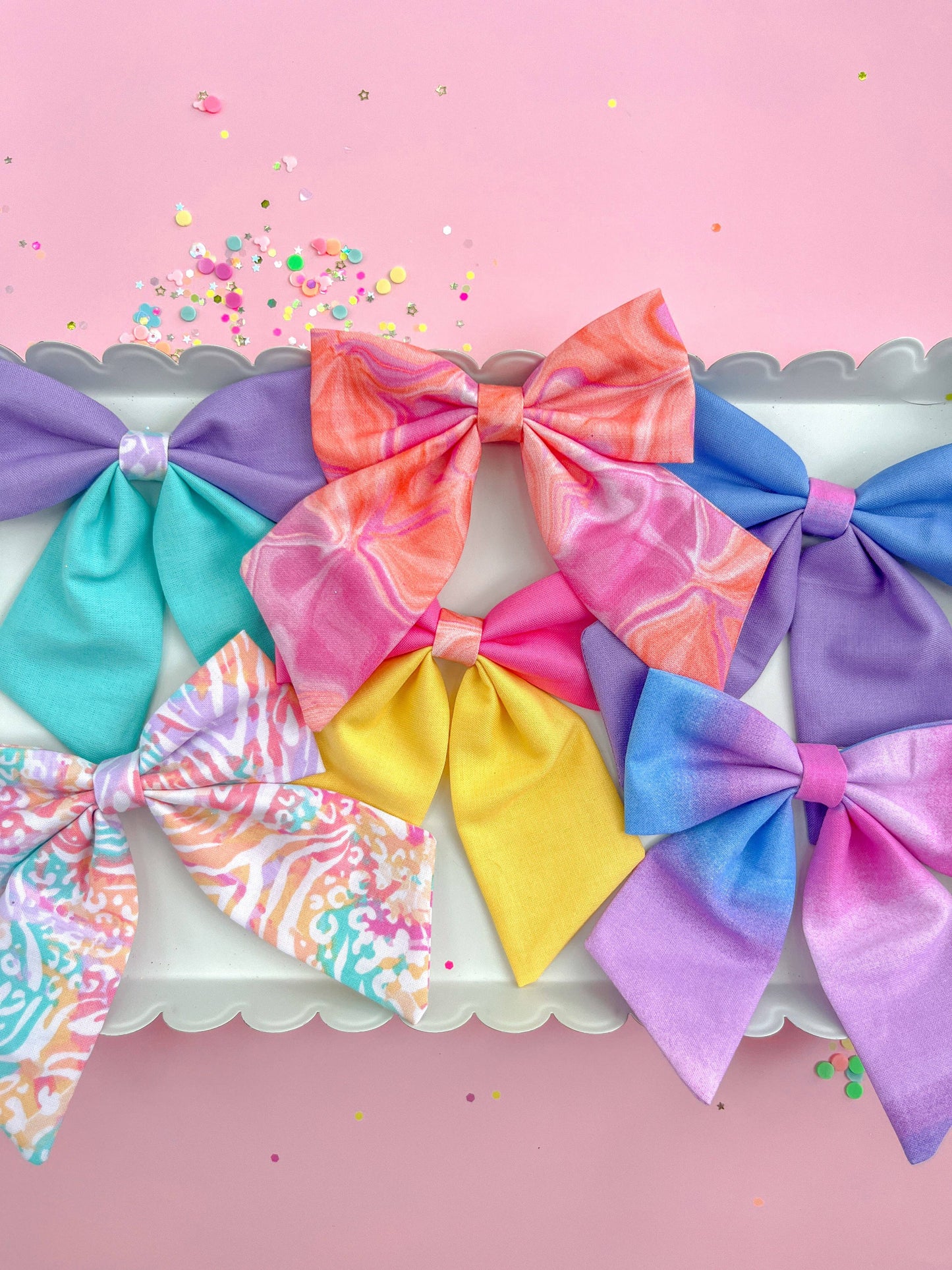 Blue & Purple Colorblock Medium Sailor Bow