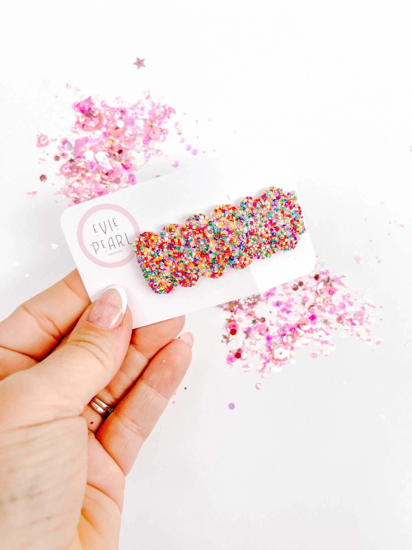 Confetti Glitter Single Snap Clip