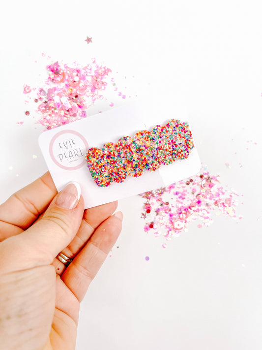 Confetti Glitter Single Snap Clip