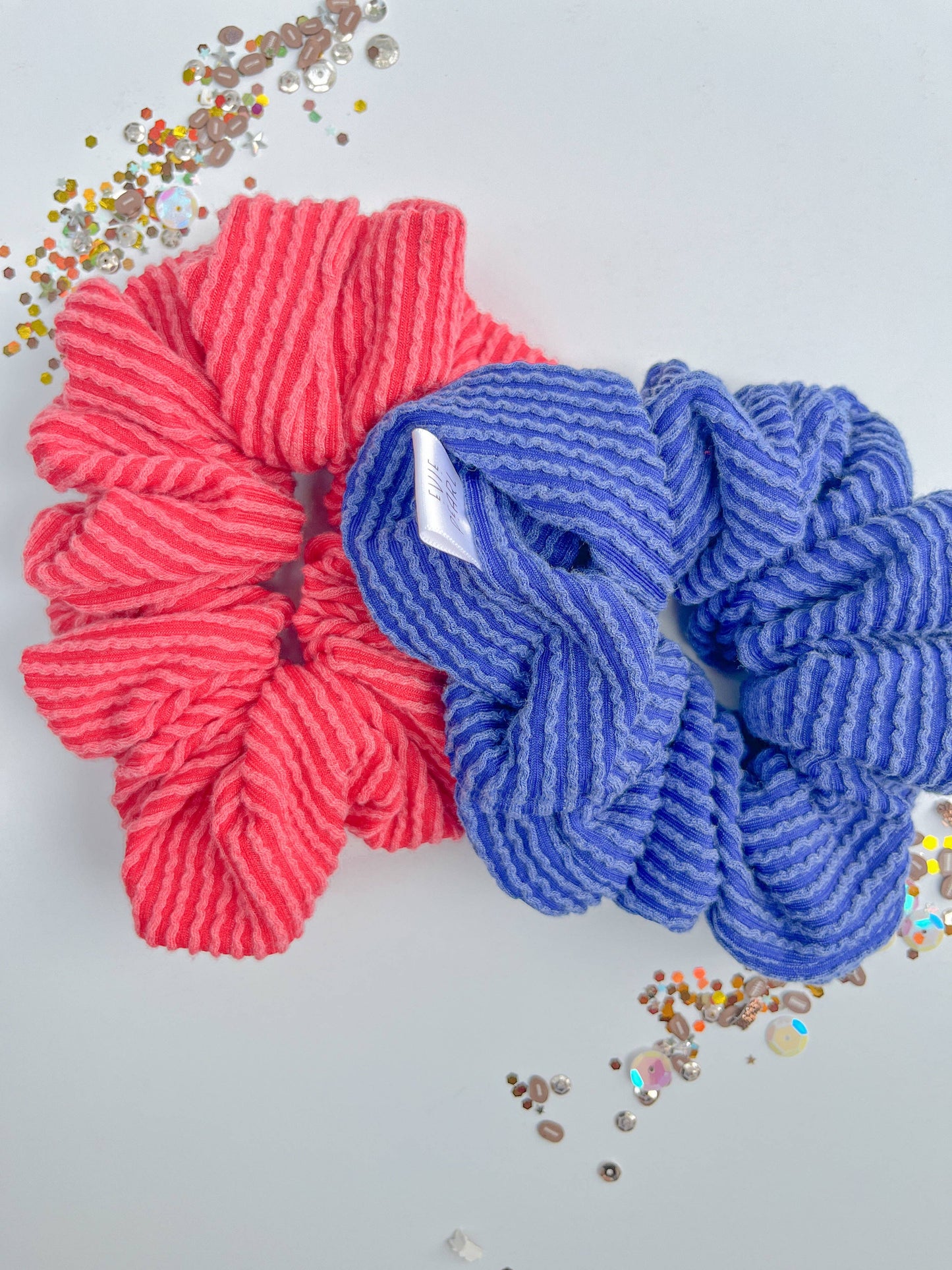 KU Ribbed Oversized Scrunchy: Red