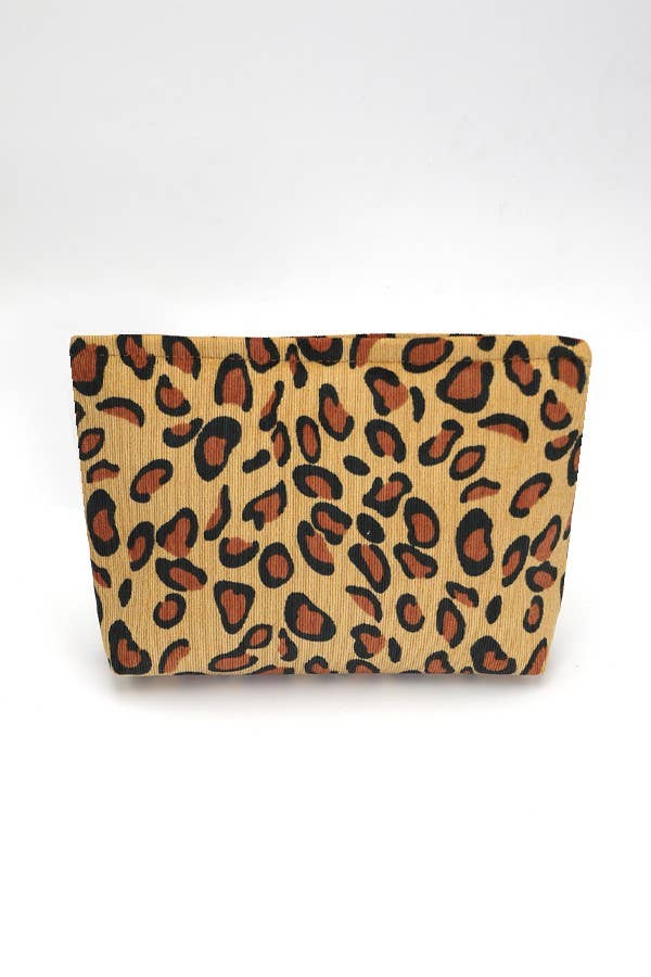 COSMETIC CORDUROY POUCH: ANIMAL