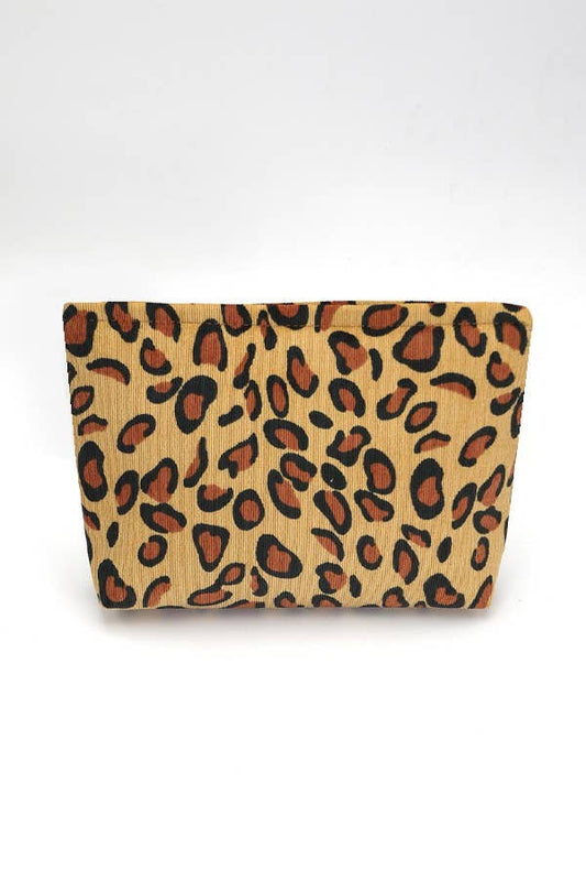 COSMETIC CORDUROY POUCH: ANIMAL