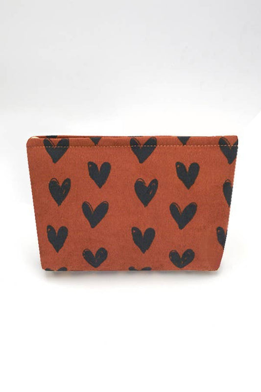 COSMETIC CORDUROY POUCH : HEART BAG