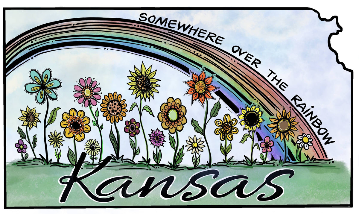 Somewhere Over the Rainbow- Kansas Postcard