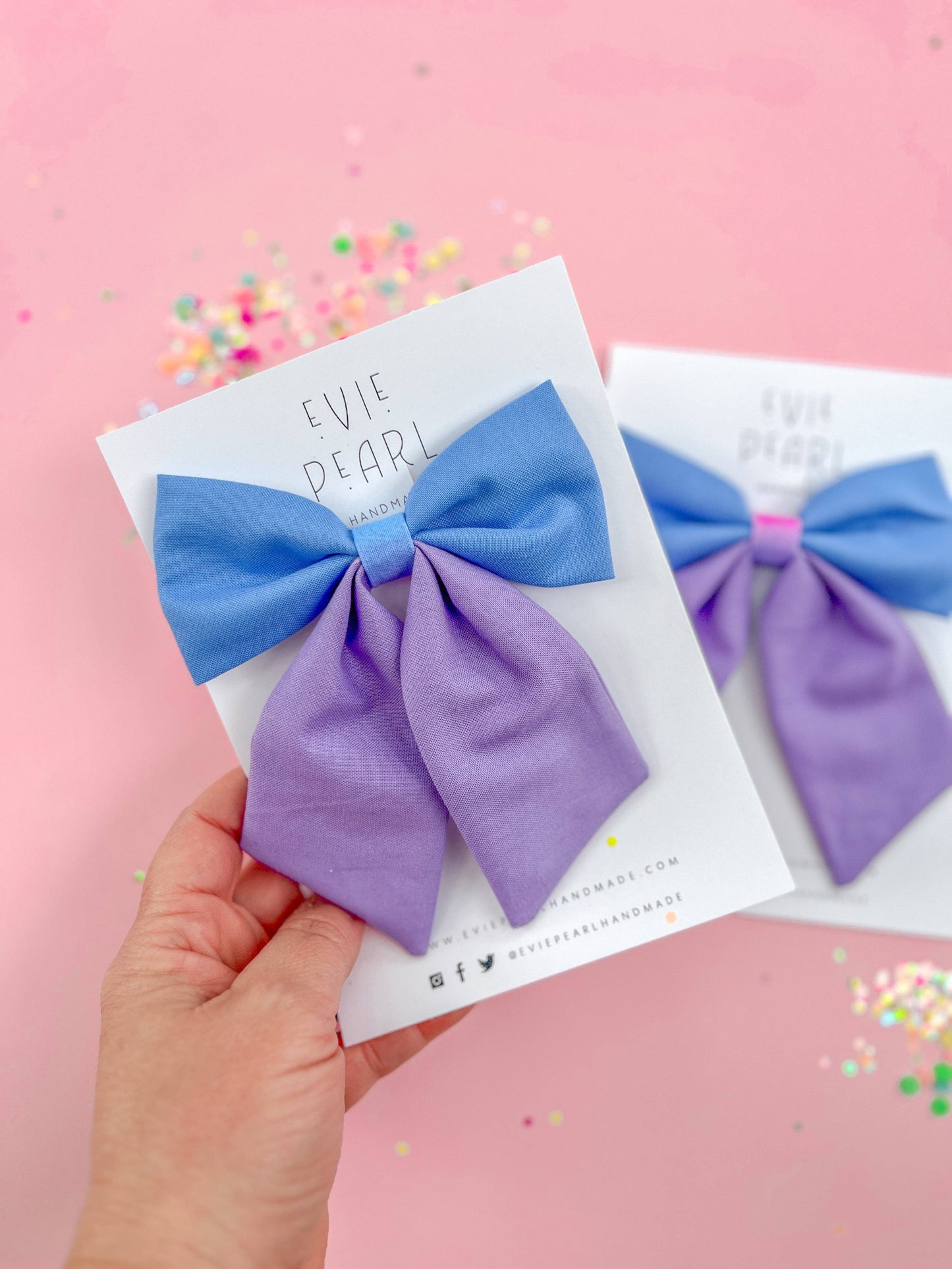 Blue & Purple Colorblock Medium Sailor Bow
