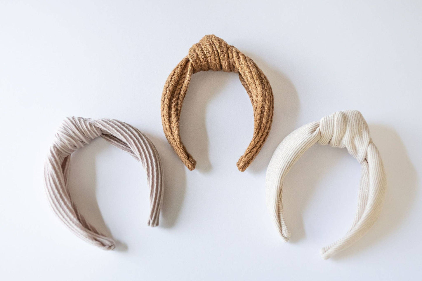 Neutral Knotted Headband: Latte Ribbed