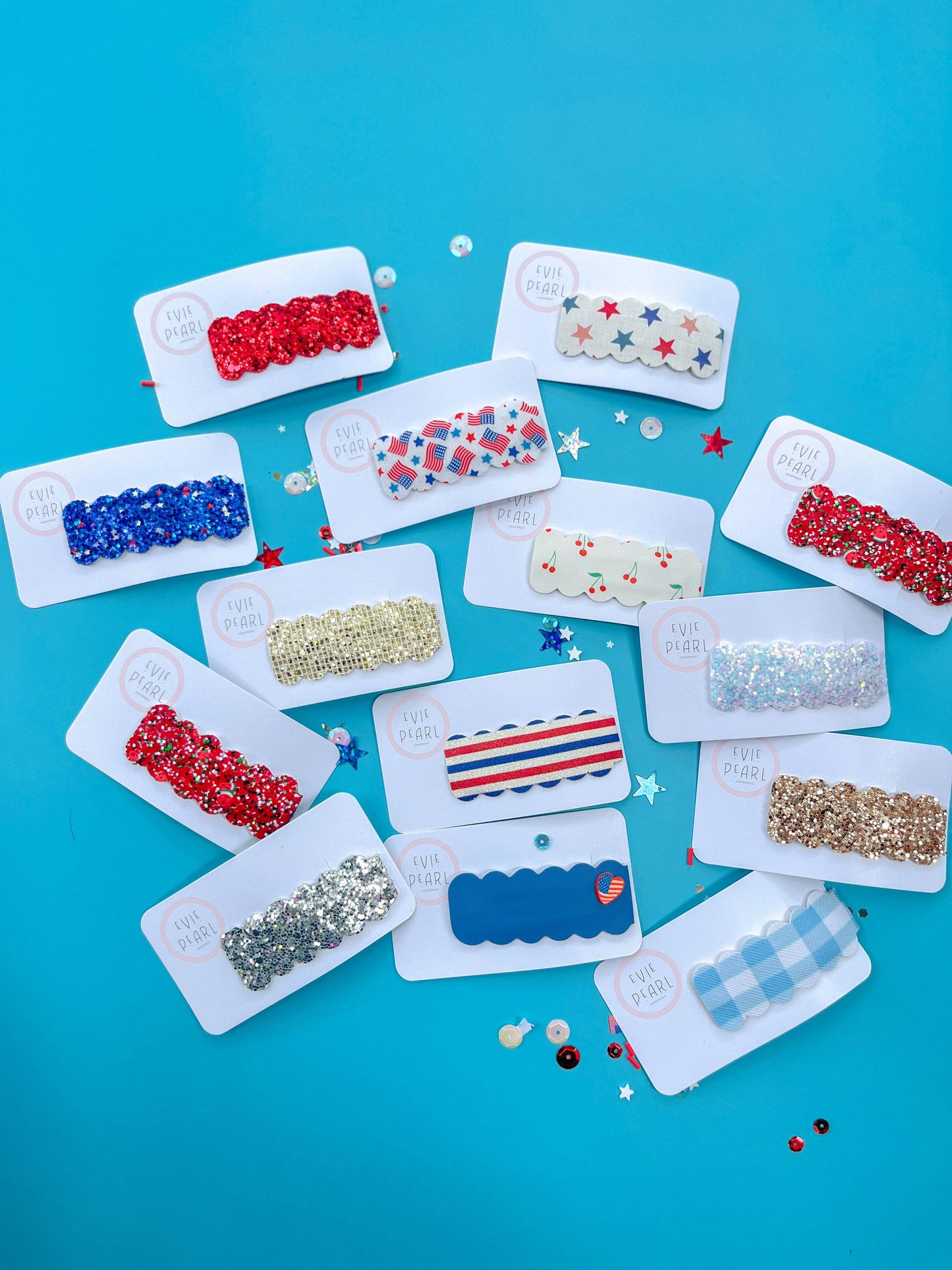 4th of July Snap Clip: Red White Blue Stripes