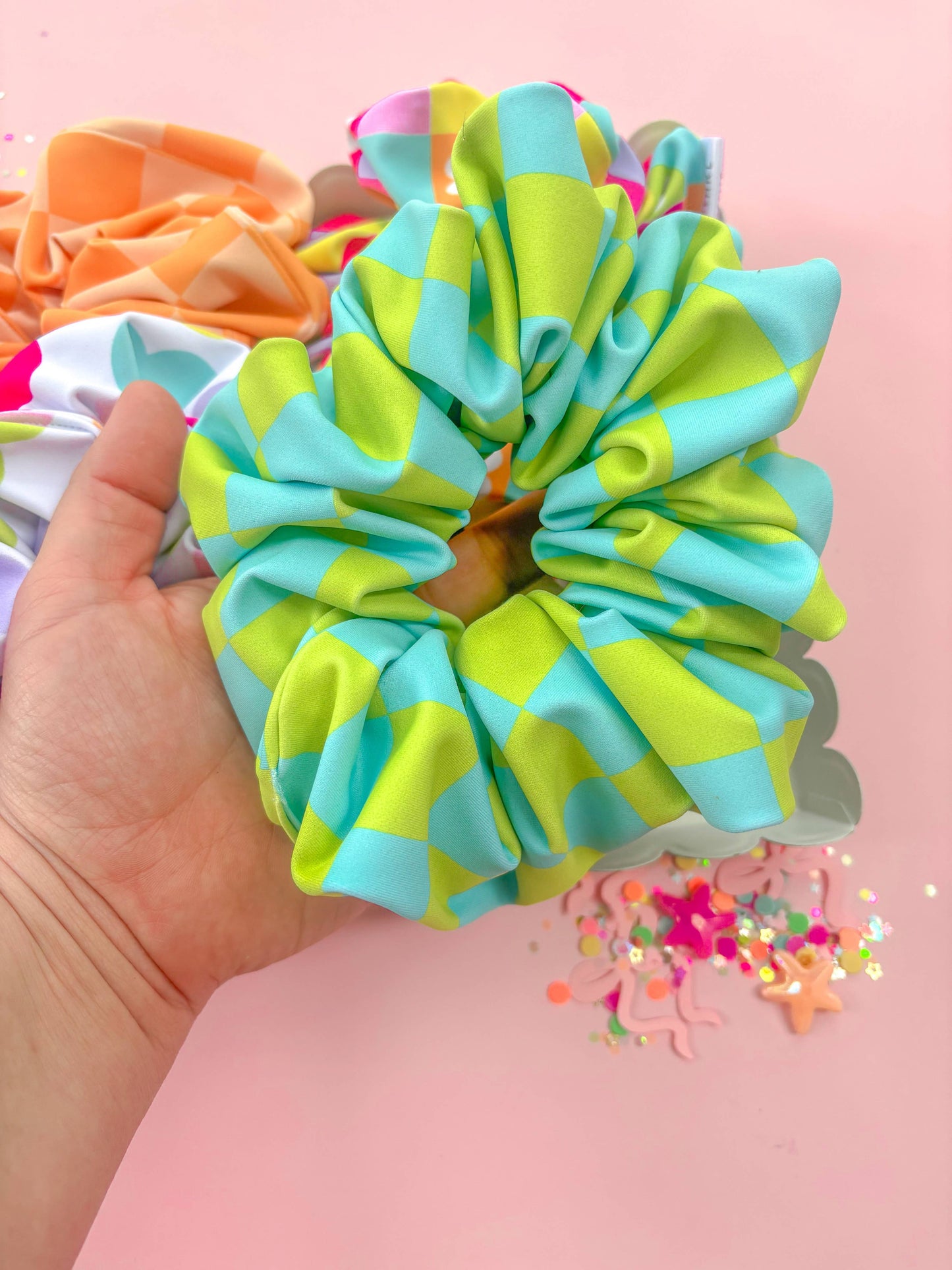 Swim Oversized Scrunchy: White leopard