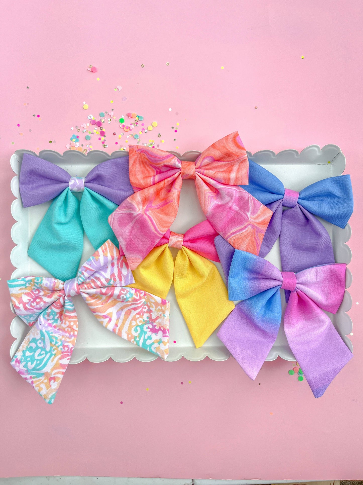 Blue & Purple Colorblock Medium Sailor Bow