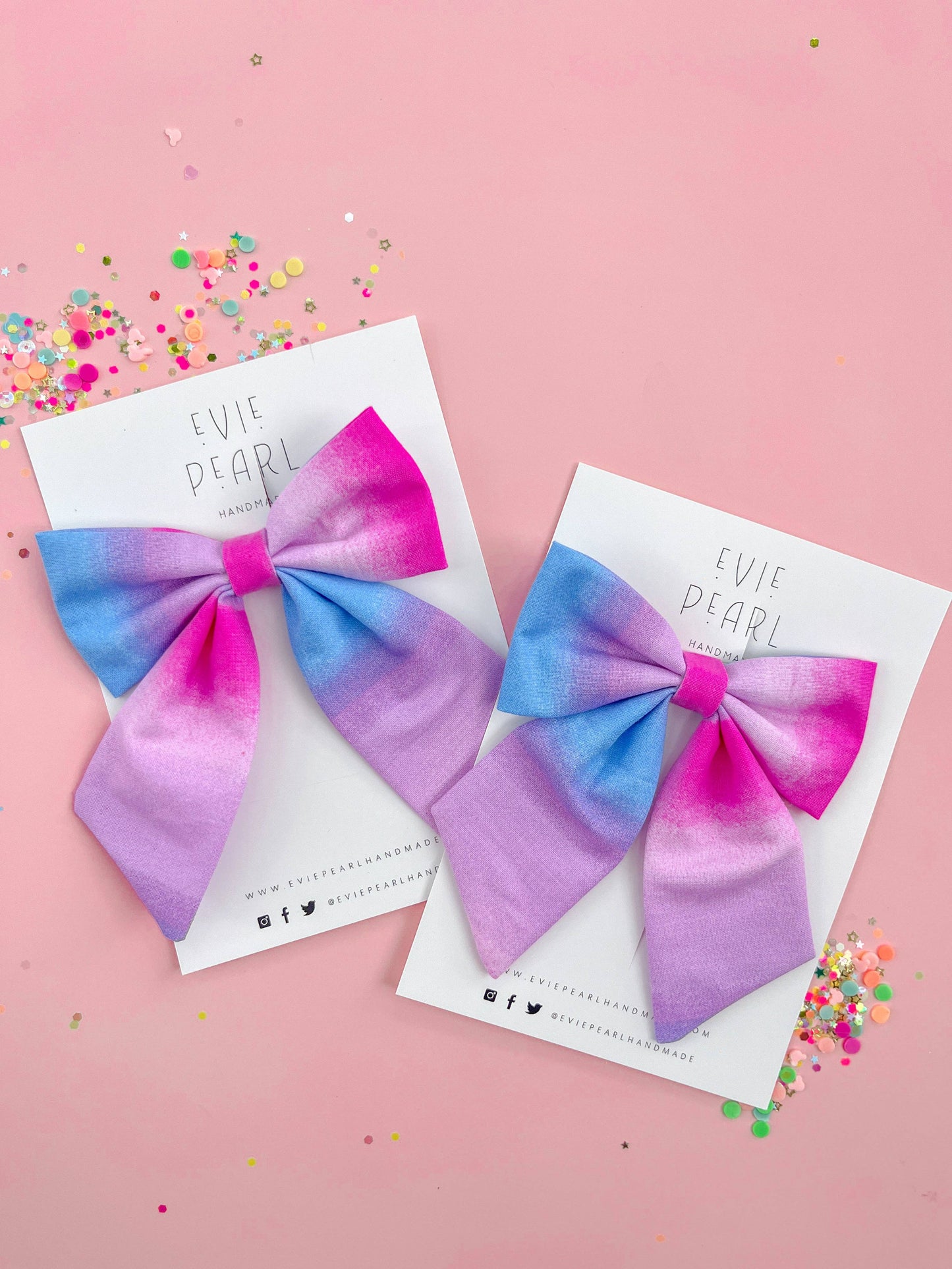 Ombre Pink Purple Blue Medium Sailor Bow