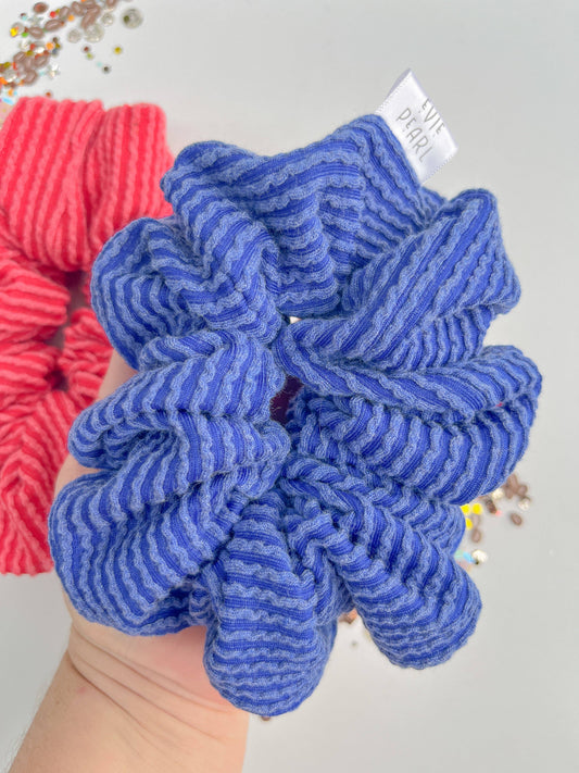 KU Ribbed Oversized Scrunchy: Royal Blue