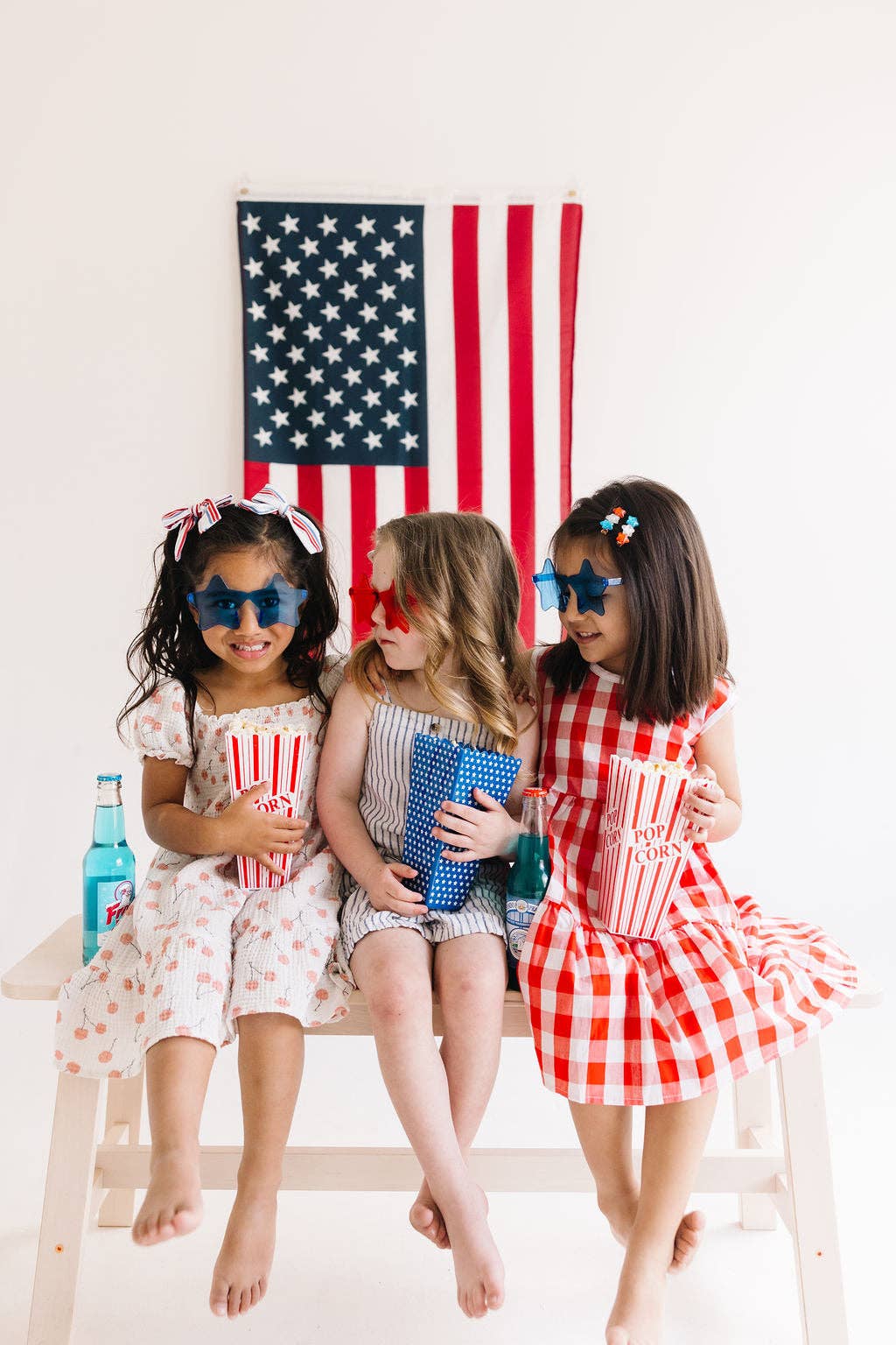 Red White Blue Star Pigtail Set