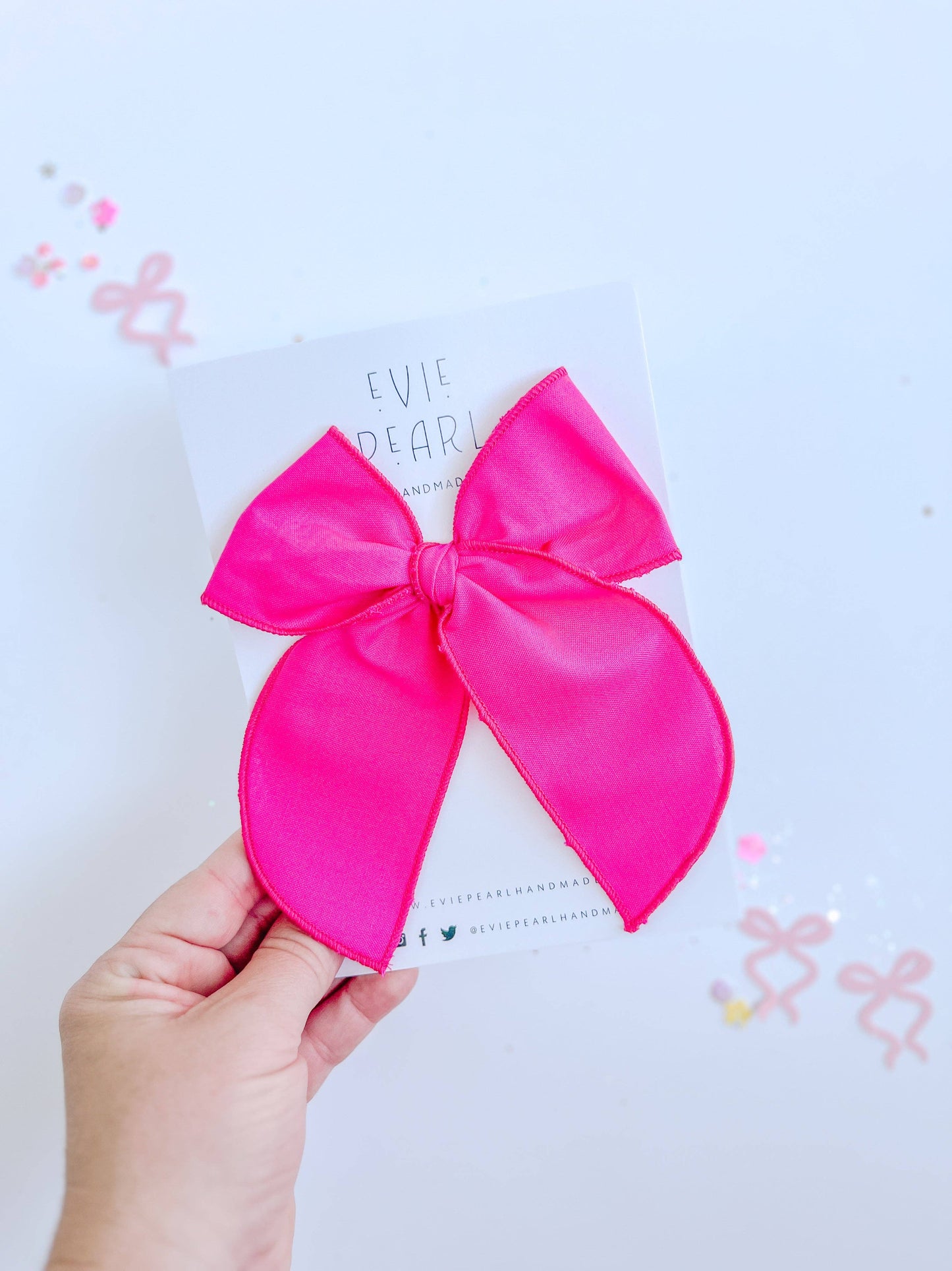Hot Pink Solid Oversized Bow: Right Alligator Clip